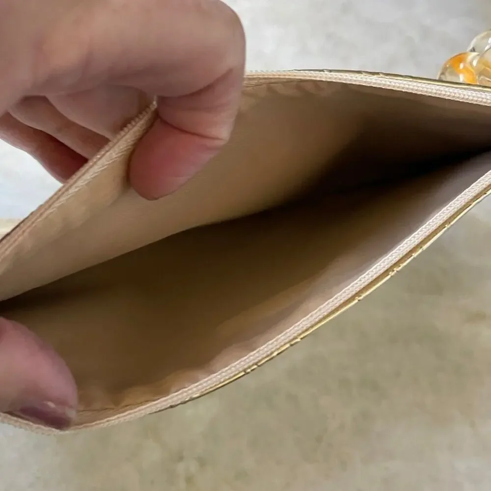 MAC Gold cosmetic pouch NEW
